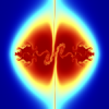 Structures fines du champ magnétique lors d’une simulation de reconnexion turbulente